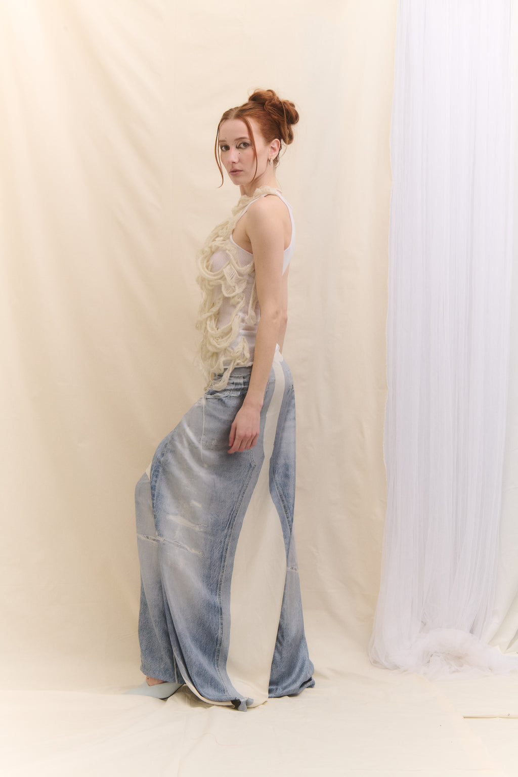 Fake denim sukně