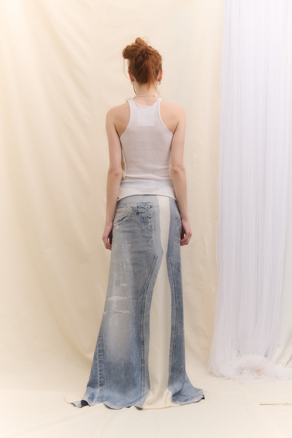 Fake denim sukně